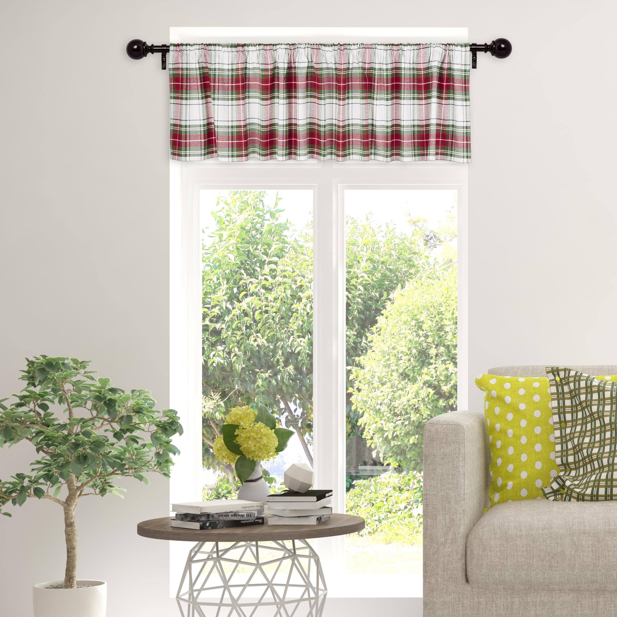 DII® 72" x 14" Christmas Plaid Window Valance